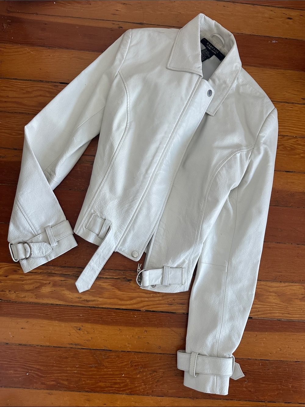 Classic White Leather Jacket for Women